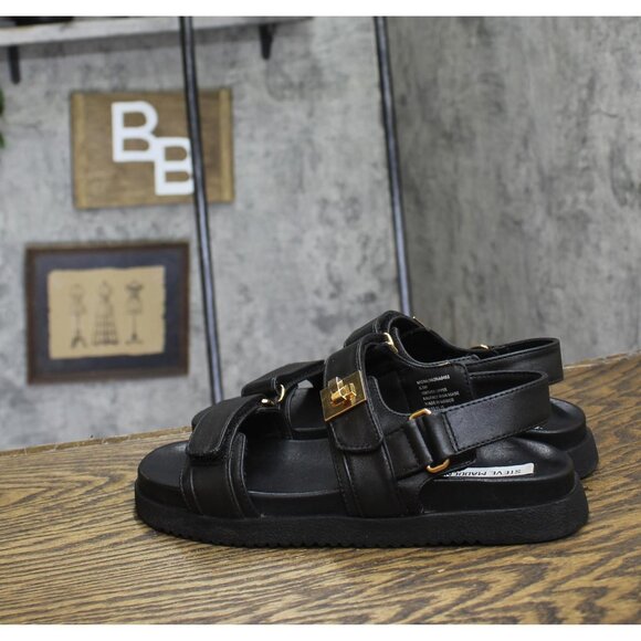 Steve Madden Womens Mona Strap Sandal MONA04S1 Black Leather 8.5M - Picture 2 of 11